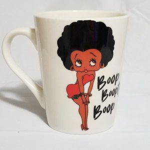 Afro Betty Boop with Orange Dress on a Royal Norfolk Classic White Coffee…